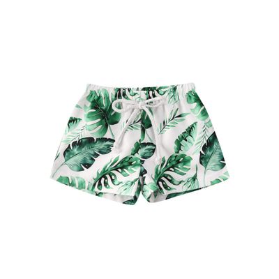 Baby Boy Girl Hawaiian Beach Shorts Swim Trunks Pineapple Fruit Leaf Cartoon Print Casual Broad Shorts Swimwear 0-4T (Leaves Beach Shorts, 6-12 Months)