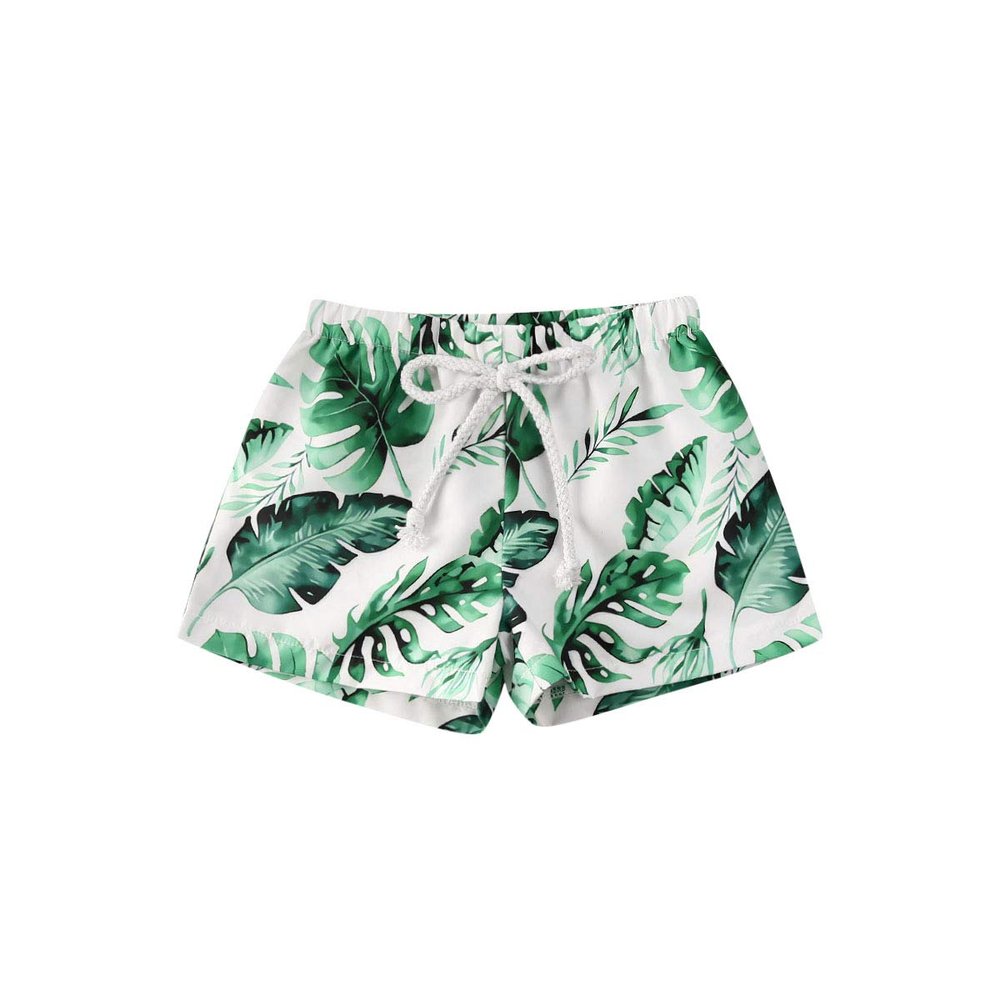 Baby Boy Girl Hawaiian Beach Shorts Swim Trunks Pineapple Fruit Leaf Cartoon Print Casual Broad Shorts Swimwear 0-4T (Leaves Beach Shorts, 6-12 Months)