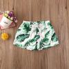 Baby Boy Girl Hawaiian Beach Shorts Swim Trunks Pineapple Fruit Leaf Cartoon Print Casual Broad Shorts Swimwear 0-4T (Leaves Beach Shorts, 6-12 Months) view 2