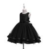 Glamulice Pageant Flower Girls Ruffles Vintage Embroidered Lace Wedding Dress Party Bridesmaid Gown Formal Tulle Birthday Dresses Funeral Holiday Evening Prom Princess Gown 3 Black Dance view 4