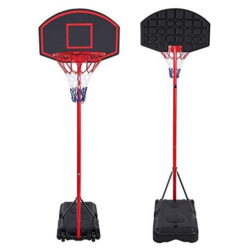 Best Gift Portable Removable Adjustable Teenager Basketball Rack Black & Red Height Adjustable Portable Basketball System, 1.6m~2.18m