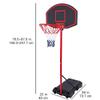 Best Gift Portable Removable Adjustable Teenager Basketball Rack Black & Red Height Adjustable Portable Basketball System, 1.6m~2.18m view 2