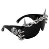 crazy hunter punk rock studded cosply dancing glasses cool men/lady sunglasses view 2