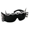 crazy hunter punk rock studded cosply dancing glasses cool men/lady sunglasses view 3