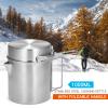 Lixada Camping Pot Stainless Steel Lightweight Kettle Bottle Cup or Pot with Foldable Handle and Dual Use Cover for Camping Hiking Backpacking Picnic view 2