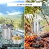 Lixada Camping Pot Stainless Steel Lightweight Kettle Bottle Cup or Pot with Foldable Handle and Dual Use Cover for Camping Hiking Backpacking Picnic view 3