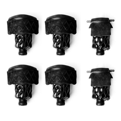 GSE Games & Sports Expert Set of 6 Heavy Duty PU Leather Billiard Pool Table Pockets, Billiard Pool Table Accessories (Black, Diamond)