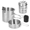 Lixada Camping Cooking Kettle 1L Stainless Steel Pot with Foldable Handle and Dual Use Cover Portable for Hiking Backpacking Picnic view 1