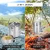 Lixada Camping Cooking Kettle 1L Stainless Steel Pot with Foldable Handle and Dual Use Cover Portable for Hiking Backpacking Picnic view 3