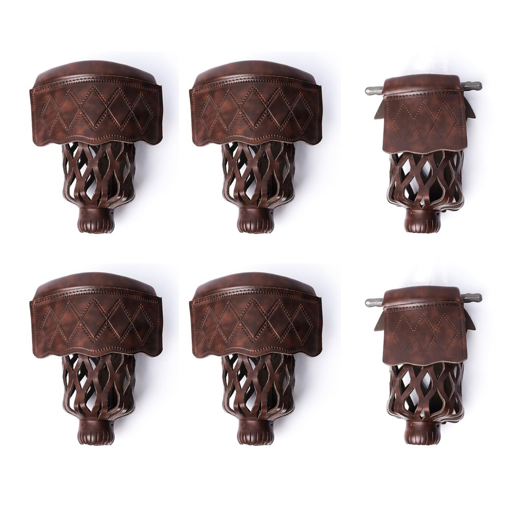 GSE Games & Sports Expert Set of 6 Heavy Duty PU Leather Billiard Pool Table Pockets, Billiard Pool Table Accessories (Walnut, Diamond)