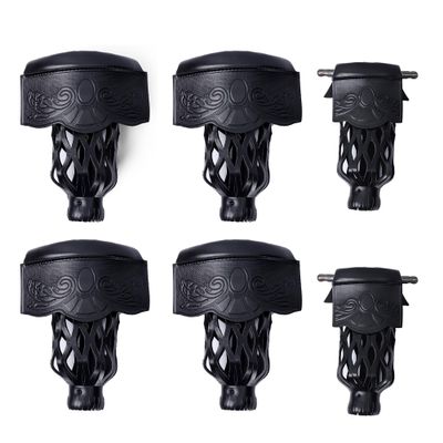 GSE Games & Sports Expert Set of 6 Heavy Duty PU Leather Billiard Pool Table Pockets, Billiard Pool Table Accessories (Black, Shield)