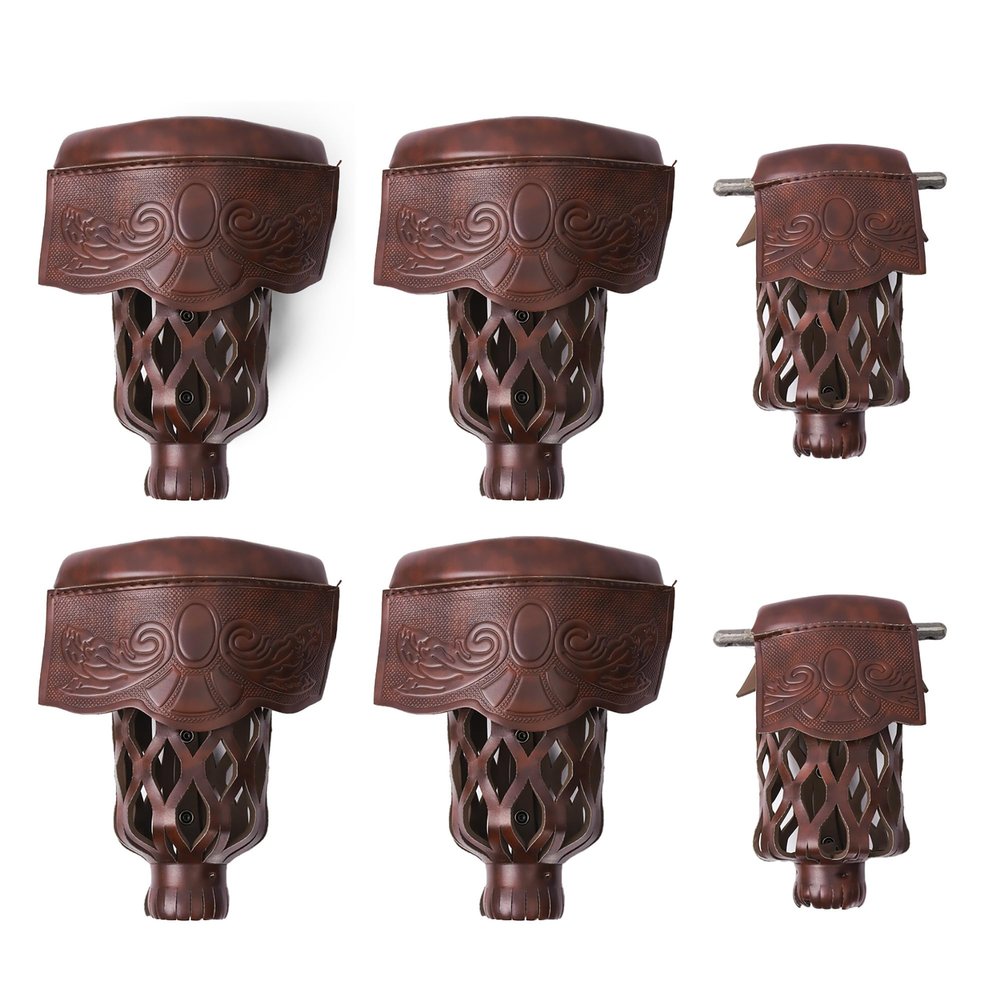 GSE Games & Sports Expert Set of 6 Heavy Duty PU Leather Billiard Pool Table Pockets, Billiard Pool Table Accessories (Walnut, Shield)