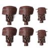 GSE Games & Sports Expert Set of 6 Heavy Duty PU Leather Billiard Pool Table Pockets, Billiard Pool Table Accessories (Walnut, Shield) view 1