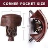 GSE Games & Sports Expert Set of 6 Heavy Duty PU Leather Billiard Pool Table Pockets, Billiard Pool Table Accessories (Walnut, Shield) view 2