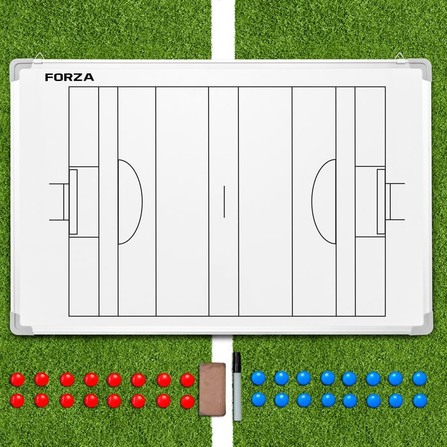 FORZA 35in x 24in Double-Sided Sports Coaching Whiteboard | 13 Sport Options - Dry Erase Board Equipped with Magnetic Markers, Pen & Eraser (Gaelic Football, Without Carry Bag)