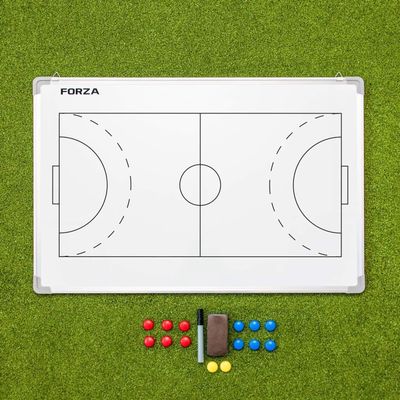 FORZA 35in x 24in Double-Sided Sports Coaching Whiteboard | 13 Sport Options - Dry Erase Board Equipped with Magnetic Markers, Pen & Eraser (Handball, Without Carry Bag)