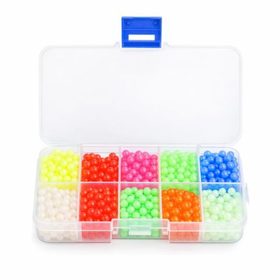 1000Pcs Fishing Beads Luminous Round Beads Plastic Fishing Tackle Beads for Night Fishing
