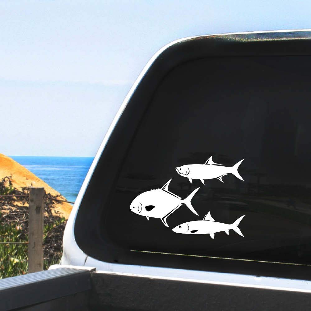 Beach Cuisine Vinyls Mako Shark Fish Species - Vinyl Decal - White Sticker 8 inches for Car Windows, Any Non-Porous Surfaces (12)
