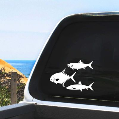 Beach Cuisine Vinyls Mako Shark Fish Species - Vinyl Decal - White Sticker 8 inches for Car Windows, Any Non-Porous Surfaces (8)