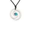 81stgeneration Hand-Carved Bone Paua Shell Double Koru Spiral Pendant Necklace - Adjustable Cord Surfer Necklace for Men - Women's Maori-Style Amulet - Tribal Handmade Statement Jewelry view 1