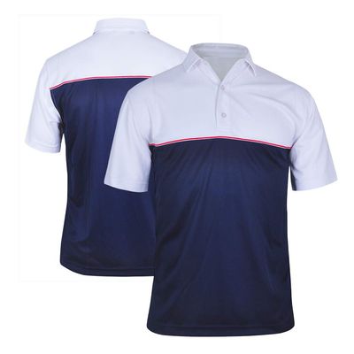 Monterey Club Men's Champion Colorblock Polo Shirt #1199 (Navy/White/Red, Small)