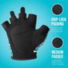 Contraband Pink Label 5297 Womens Design Series Leopard Print Lifting & Rowing Gloves (Pair) - Lightweight Vegan Medium Padded Microfiber Amara Leather w/Griplock Silicone (Turquoise Blue, Medium) view 2