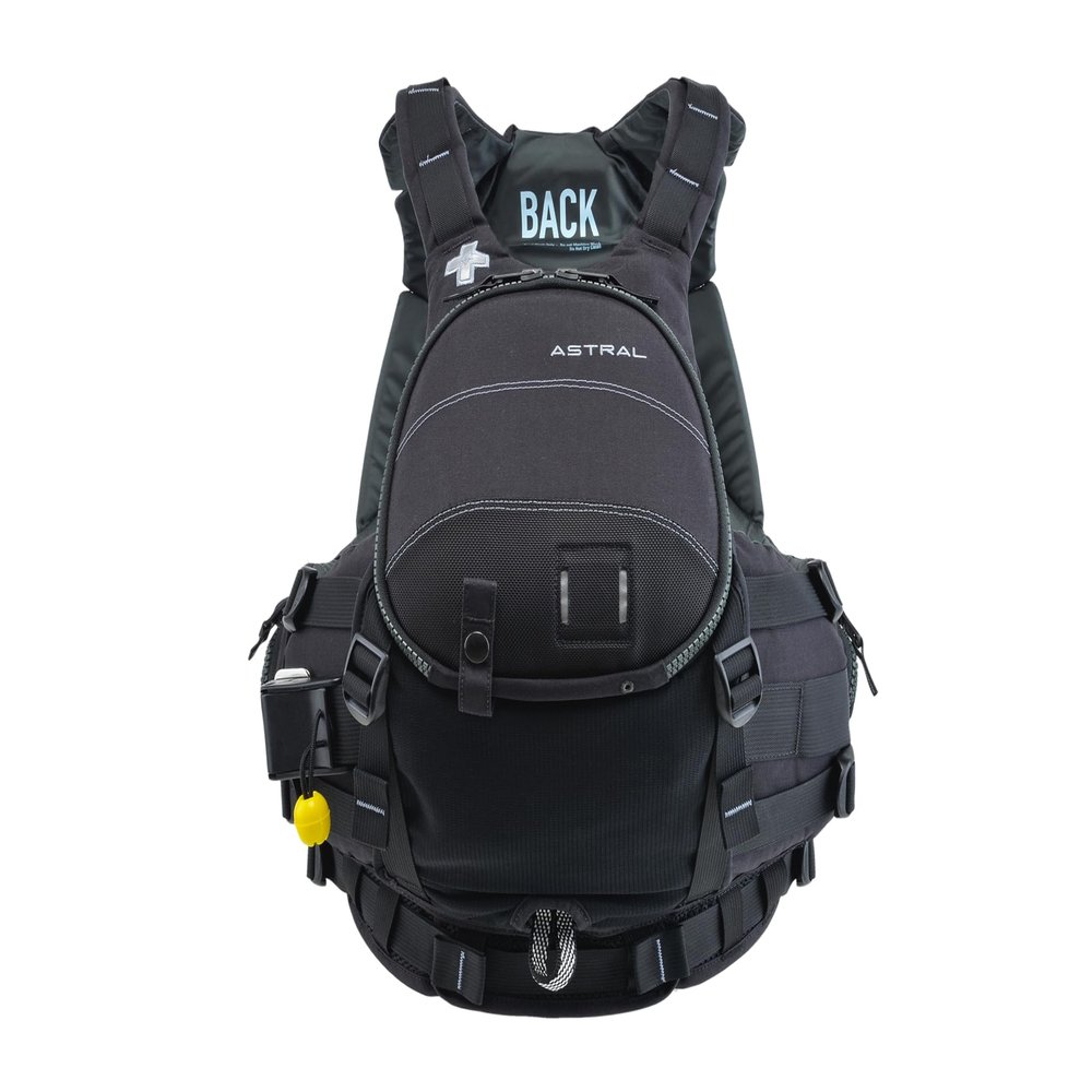 Astral GreenJacket Life Jacket - Comfortable USCG Type V PFD Adult Life Vest for Rescue, Sea, SUP, & Whitewater - Midnight Black - Small/Medium