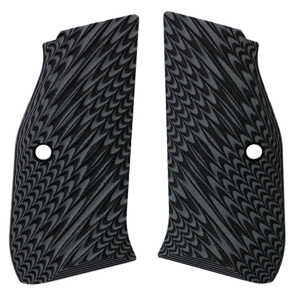 LOK Grips CZ Shadow 2 Palm Swell Ridgebacks G10 Grips Gray/Black