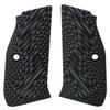 LOK Grips CZ Shadow 2 Palm Swell Ridgebacks G10 Grips Gray/Black view 1