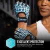 Contraband Pink Label 5297 Womens Design Series Leopard Print Lifting & Rowing Gloves (Pair) - Lightweight Vegan Medium Padded Microfiber Amara Leather w/Griplock Silicone (Turquoise Blue, X-Small) view 4