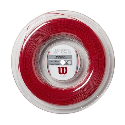 WILSON Synthetic Gut Power 16 Tennis String - 200m Reel, Red