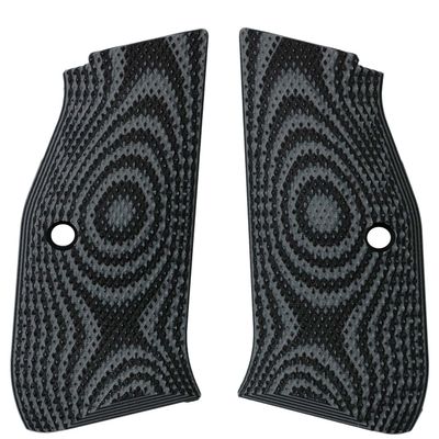 LOK Grips CZ Shadow 2 Palm Swell Checkered G10 Grips Gray/Black