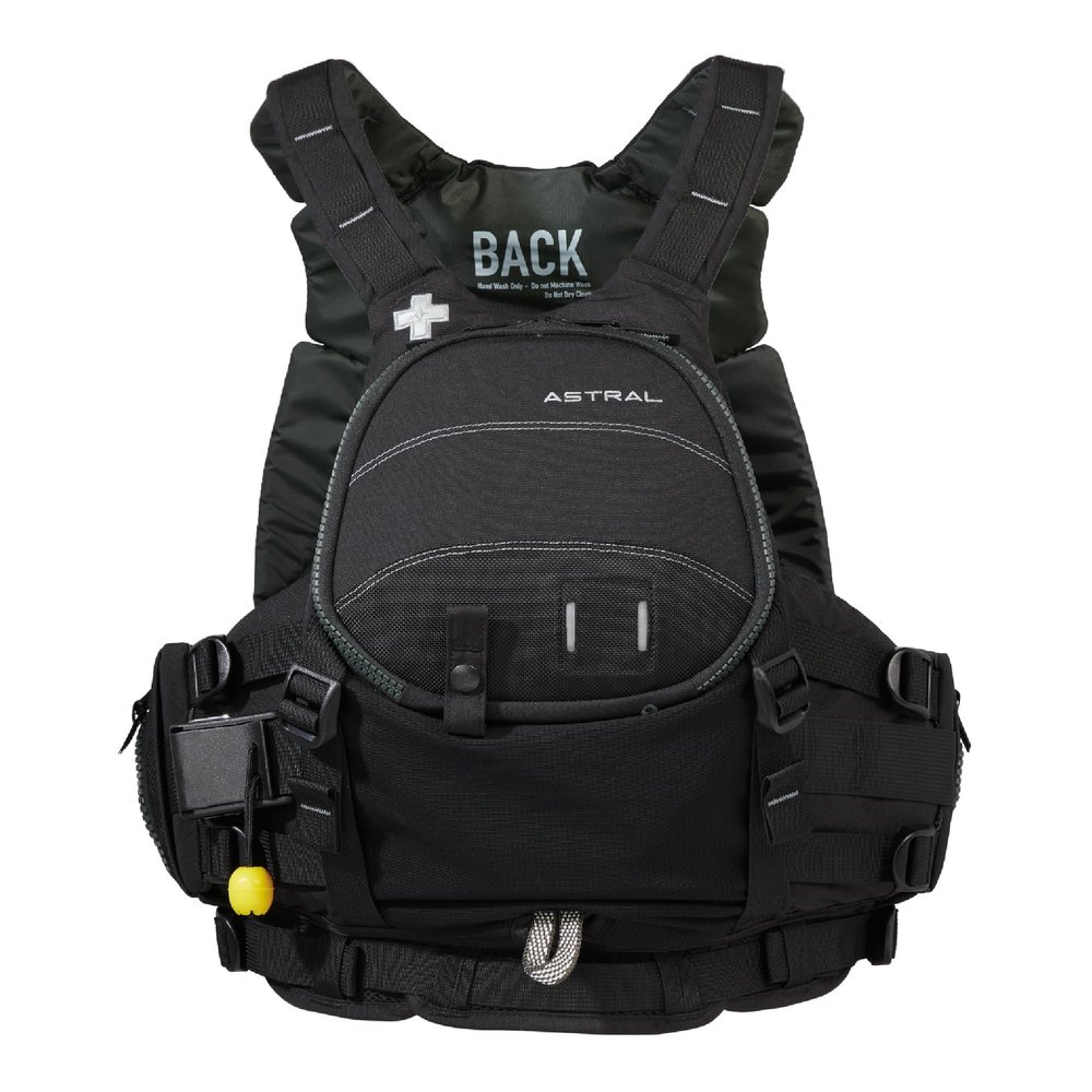 Astral GreenJacket Life Jacket - Comfortable USCG Type V PFD Adult Life Vest for Rescue, Sea, SUP, & Whitewater - Black - Large/X-Large