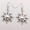 1pair(2pcs) Tibetan Silver UFO Alien Dangle Drop Earrings Sun Earrings Handmade DIY Jewelry (sun) view 2