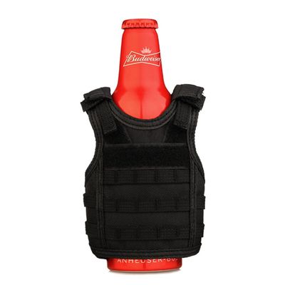 UNISTRENGH Bottle Cooler Beverage Insulator Tactical Mini Molle Vest Beer Soda Can Coolers Bottle Mini Cooler (Black)
