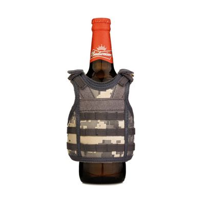 UNISTRENGH Bottle Cooler Beverage Insulator Tactical Mini Molle Vest Beer Soda Can Coolers Bottle Mini Cooler (ACU)