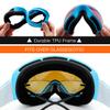 JUJULI Kids Ski Goggles,Interchangeable Double Layer Spherical Lens,OTG Anti-Fog Snowboard Skate Snow Goggles Age 4-16 4300Blue view 3
