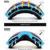JUJULI Kids Ski Goggles,Interchangeable Double Layer Spherical Lens,OTG Anti-Fog Snowboard Skate Snow Goggles Age 4-16 4300Blue view 4