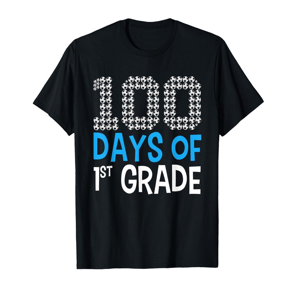 100 days of first grade Soccer Sport 100th day of school T-Shirt