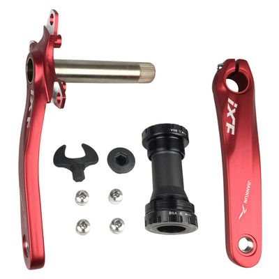 BNVB Bike Crank Arm Set 170mm 106 BCD Mountain Bike Crank Set with Bottom Bracket Crank and Chainring Bolts for MTB BMX Road Bicyle, Compatible with Shimano, FSA, Gaint (Red)