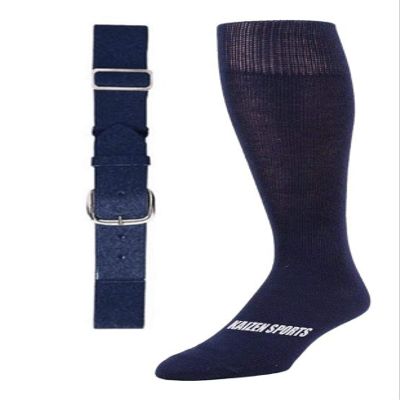 Baseball/Softball Sock & Belt Combo | Mens Womens Youth Baseball Sock & Baseball Belt | Notorious Sports (Navy, Large)