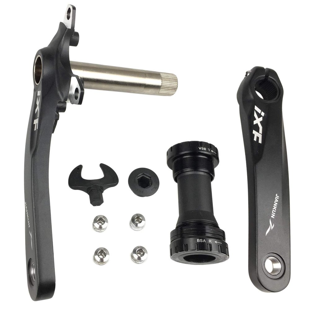 BNVB Bike Crank Arm Set 170mm 105 BCD Mountain Bike Crank Set with Bottom Bracket Crank and Chainring Bolts for MTB BMX Road Bicyle, Compatible with Shimano, FSA, Gaint (Black)