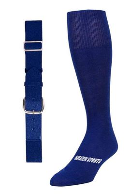 Baseball/Softball Sock & Belt Combo | Mens Womens Youth Baseball Sock & Baseball Belt | Notorious Sports (Royal, Medium)