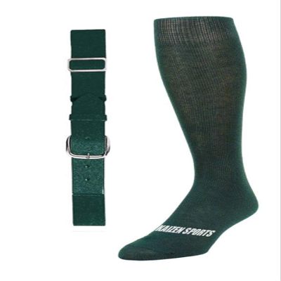Baseball/Softball Sock & Belt Combo | Mens Womens Youth Baseball Sock & Baseball Belt | Notorious Sports (Forest, XSMALL)