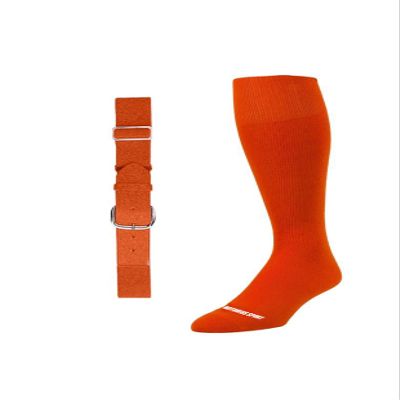Baseball/Softball Sock & Belt Combo | Mens Womens Youth Baseball Sock & Baseball Belt | Notorious Sports (Orange, Small)