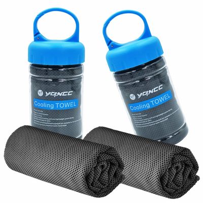 YQXCC Cooling Towel | 2 Pack 47"x12" | Ice Cool for Neck | Soft Breathable Microfiber Chilly | for Yoga, Golf, Gym, Camping, Running, Workout & More Activities