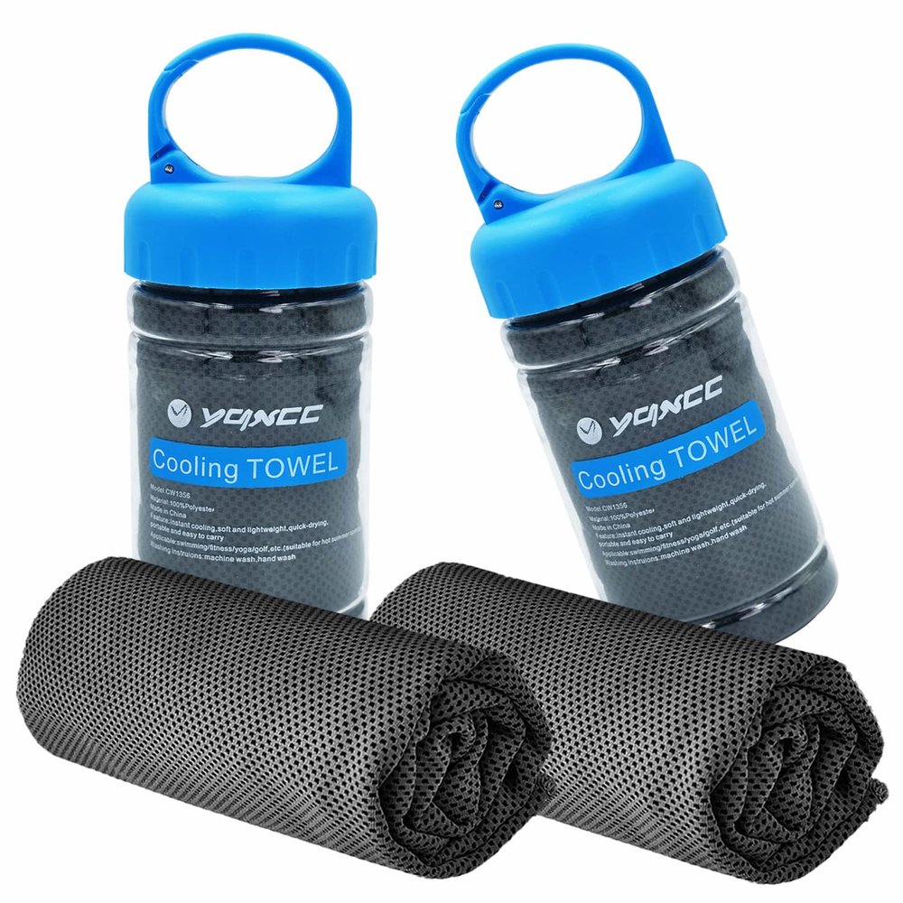 YQXCC Cooling Towel | 2 Pack 47"x12" | Ice Cool for Neck | Soft Breathable Microfiber Chilly | for Yoga, Golf, Gym, Camping, Running, Workout & More Activities
