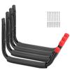 Yisunnan 15Inches Jumbo Garage Storage Hooks, Kayak Wall Mount Rack, Heavy Duty Ladders Hangers for SUP Paddle Board, Surfboard, Wake Board, 100 Pound Capacity Canoe Stands (Black, Pack of 4) view 1