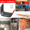 Yisunnan 15Inches Jumbo Garage Storage Hooks, Kayak Wall Mount Rack, Heavy Duty Ladders Hangers for SUP Paddle Board, Surfboard, Wake Board, 100 Pound Capacity Canoe Stands (Black, Pack of 4) view 4