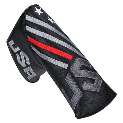 BIG TEETH Golf Putter Cover Square Half Heel Shaft Mallet Putter Head Covers USA Stripe and Star Fit for Most Brand Golf Putters (Blade Putter Cover)